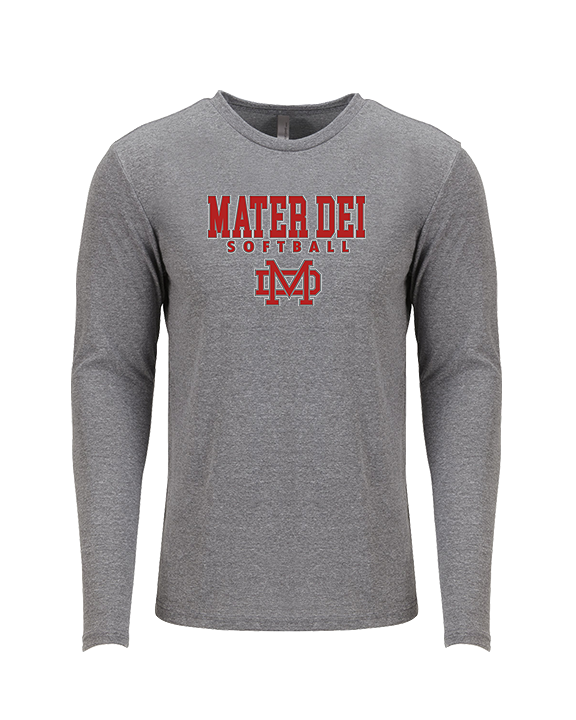Mater Dei HS Softball Block - Tri-Blend Long Sleeve