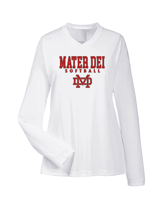 Mater Dei HS Softball Block - Womens Performance Longsleeve