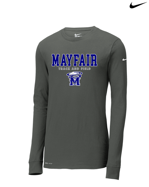Mayfair HS Track and Field Block - Mens Nike Longsleeve