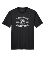 Michigan Made Advanced Athletics Basketball Curve - Youth Performance T-Shirt