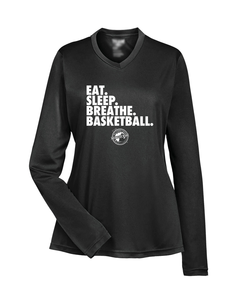 Michigan Made Advanced Athletics Basketball Eat Sleep - Womens Performance Long Sleeve