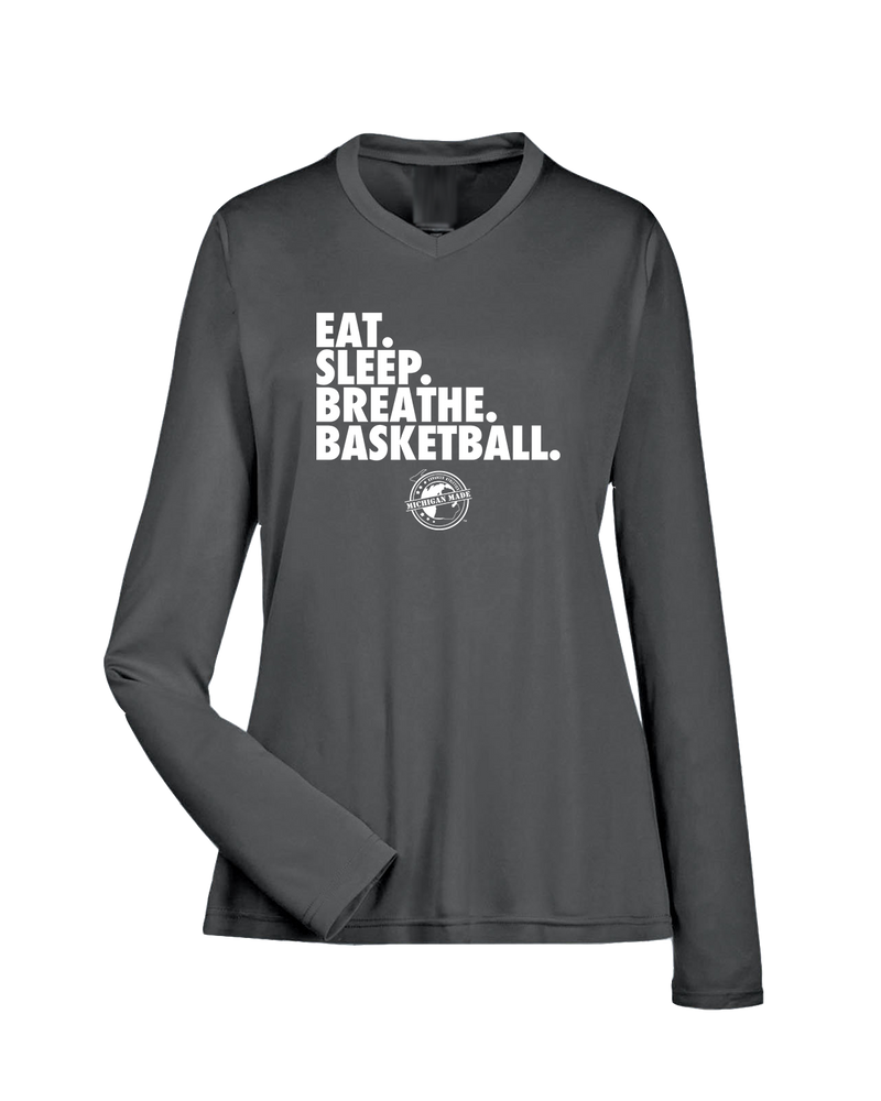Michigan Made Advanced Athletics Basketball Eat Sleep - Womens Performance Long Sleeve