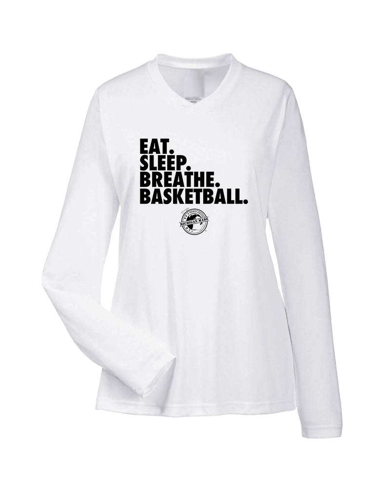 Michigan Made Advanced Athletics Basketball Eat Sleep - Womens Performance Long Sleeve