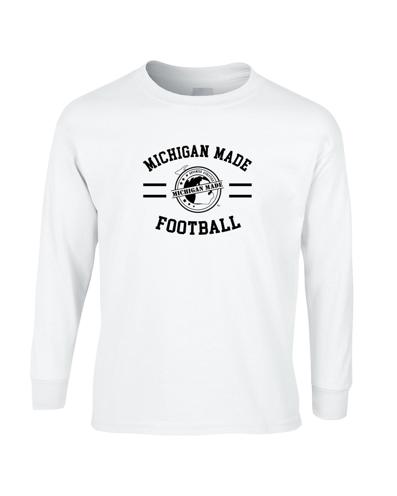 Michigan Made Advanced Athletics Football Curve - Mens Basic Cotton Long Sleeve