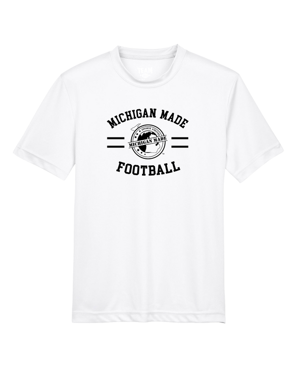 Michigan Made Advanced Athletics Football Curve - Youth Performance T-Shirt