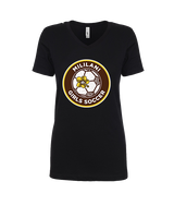 Mililani HS Girls Soccer Custom Soccer Ball 01 - Womens Vneck