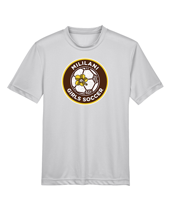Mililani HS Girls Soccer Custom Soccer Ball 01 - Youth Performance Shirt