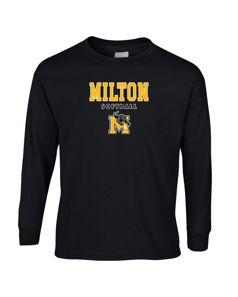 Milton HS Softball Block - Mens Basic Cotton Long Sleeve