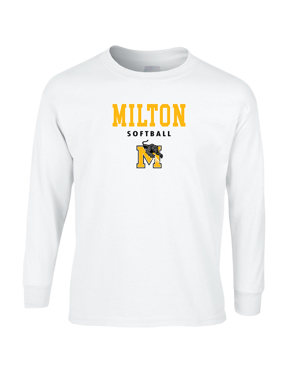 Milton HS Softball Block - Mens Basic Cotton Long Sleeve
