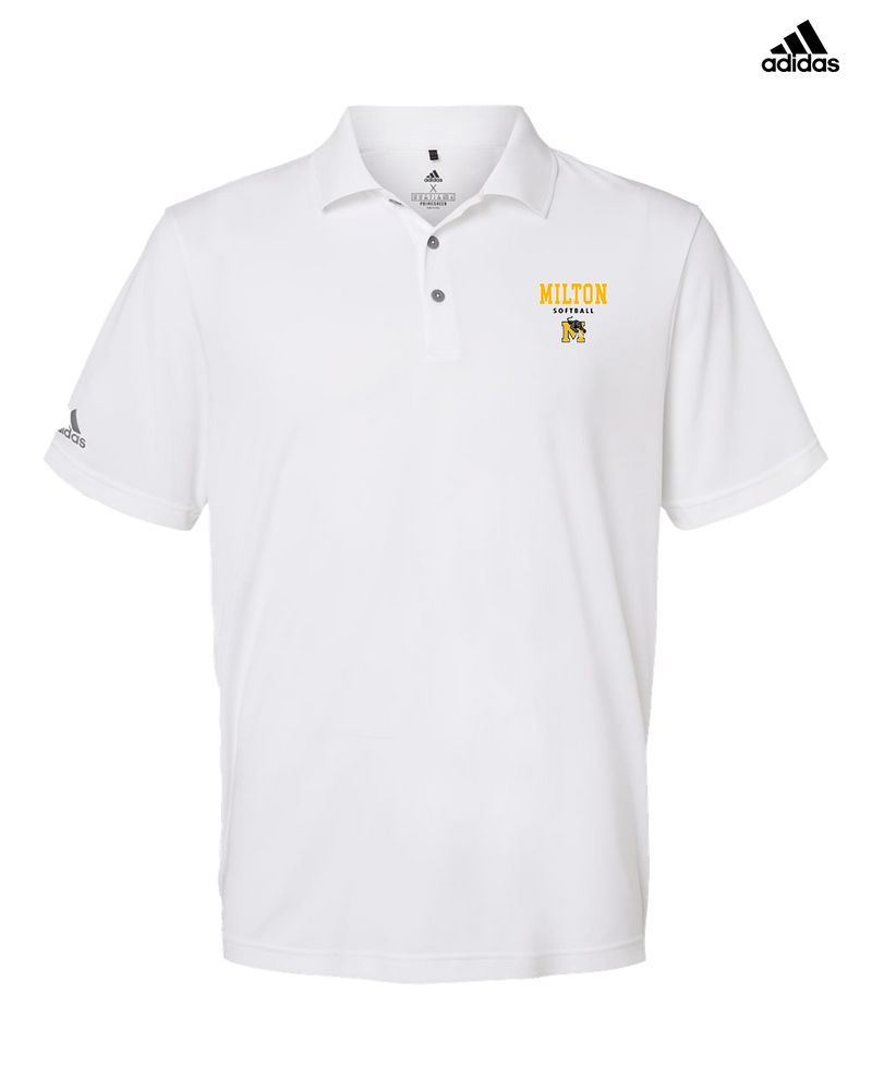 Milton HS Softball Block - Adidas Men's Performance Polo