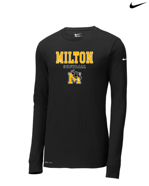 Milton HS Softball Block - Nike Dri-Fit Poly Long Sleeve