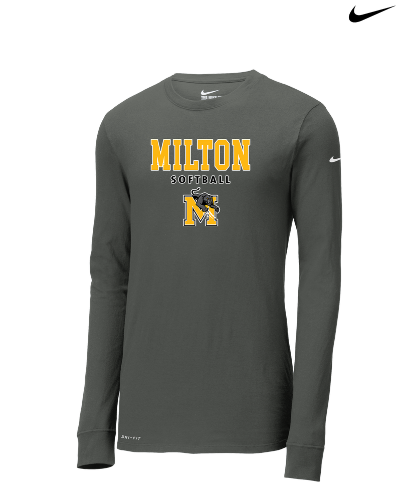 Milton HS Softball Block - Nike Dri-Fit Poly Long Sleeve