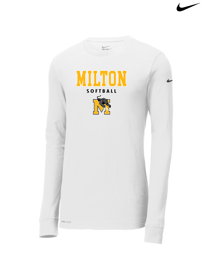 Milton HS Softball Block - Nike Dri-Fit Poly Long Sleeve