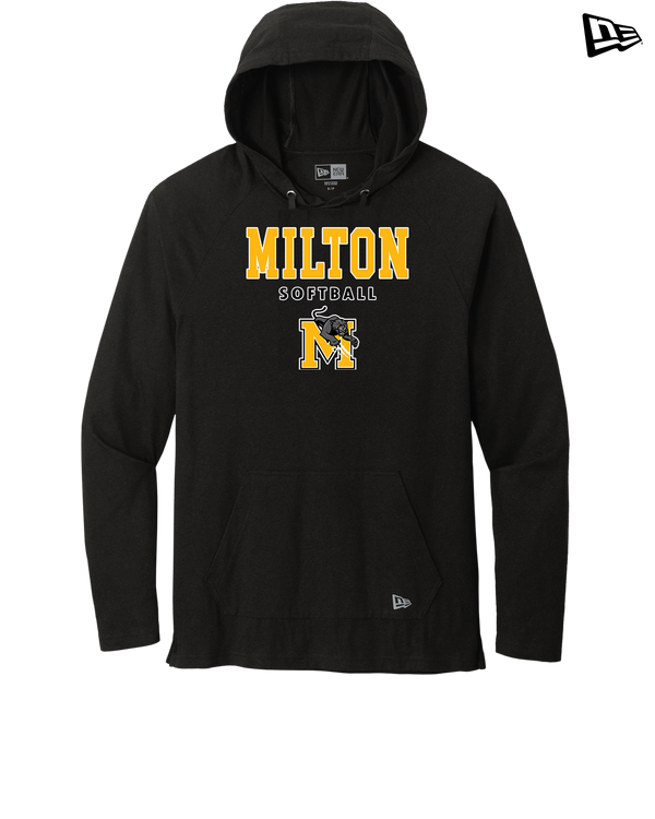 Milton HS Softball Block - New Era Tri Blend Hoodie