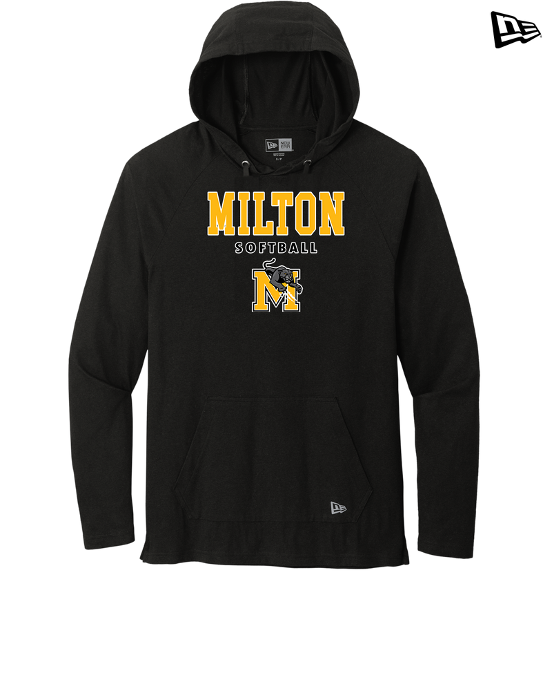 Milton HS Softball Block - New Era Tri Blend Hoodie
