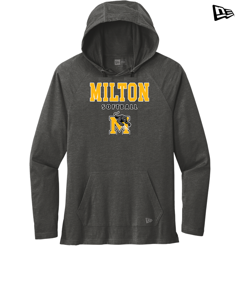 Milton HS Softball Block - New Era Tri Blend Hoodie