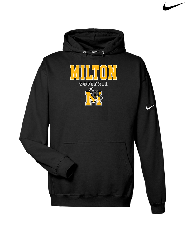Milton HS Softball Block - Nike Club Fleece Hoodie