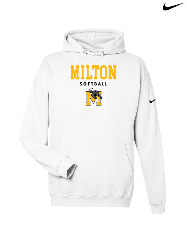 Milton HS Softball Block - Nike Club Fleece Hoodie