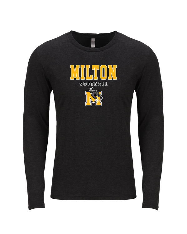 Milton HS Softball Block - Tri Blend Long Sleeve