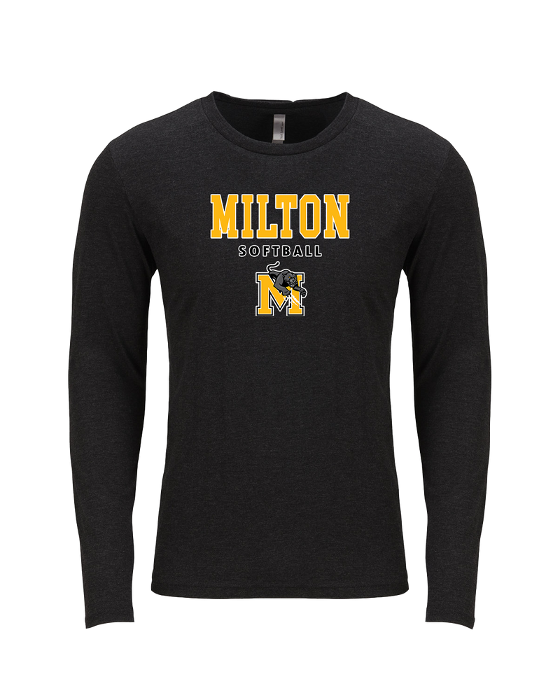 Milton HS Softball Block - Tri Blend Long Sleeve
