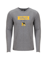 Milton HS Softball Block - Tri Blend Long Sleeve