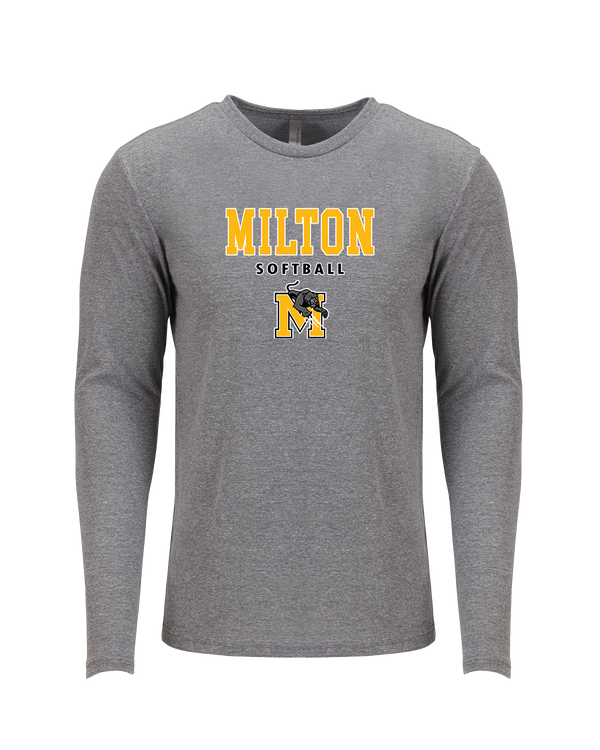 Milton HS Softball Block - Tri Blend Long Sleeve