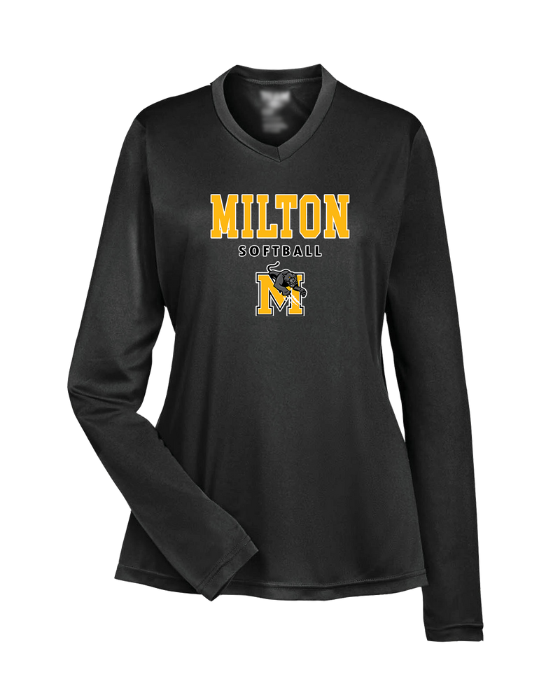 Milton HS Softball Block - Womens Performance Long Sleeve