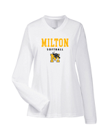 Milton HS Softball Block - Womens Performance Long Sleeve