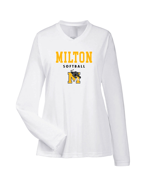 Milton HS Softball Block - Womens Performance Long Sleeve