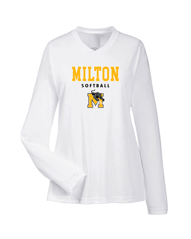 Milton HS Softball Block - Womens Performance Long Sleeve