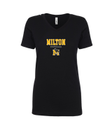 Milton HS Softball Block - Womens V-Neck