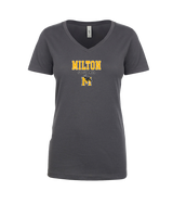Milton HS Softball Block - Womens V-Neck