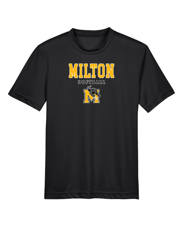 Milton HS Softball Block - Youth Performance T-Shirt