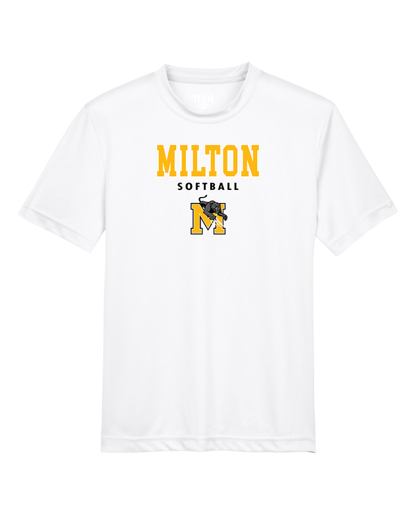 Milton HS Softball Block - Youth Performance T-Shirt