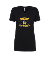 Milton HS Softball Curve - Womens V-Neck