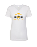 Milton HS Softball Curve - Womens V-Neck
