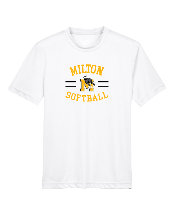 Milton HS Softball Curve - Youth Performance T-Shirt