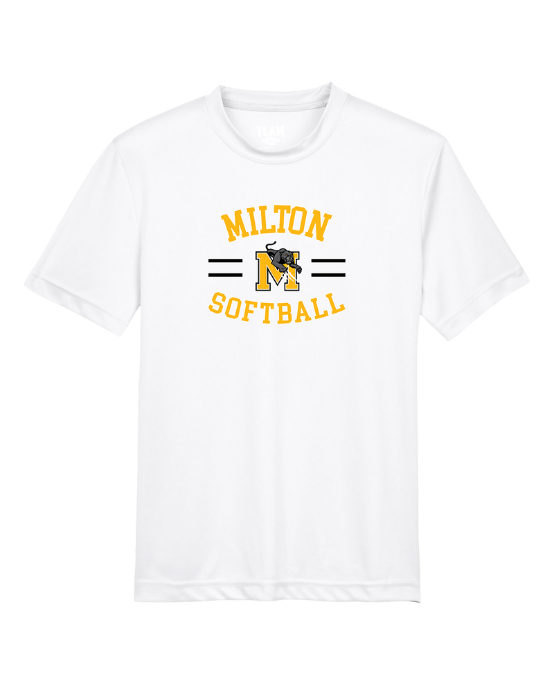 Milton HS Softball Curve - Youth Performance T-Shirt