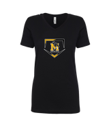 Milton HS Softball Plate - Womens V-Neck