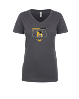 Milton HS Softball Plate - Womens V-Neck