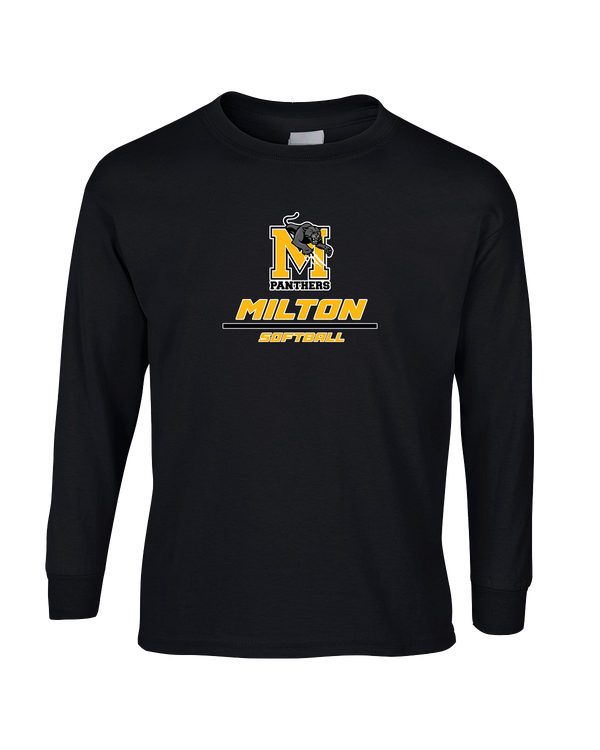 Milton HS Softball Split - Mens Basic Cotton Long Sleeve