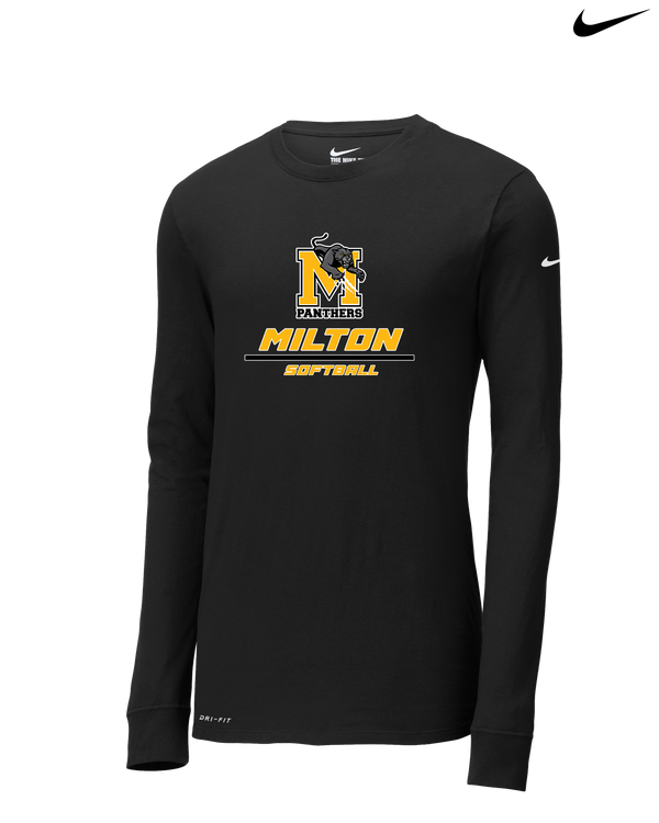 Milton HS Softball Split - Nike Dri-Fit Poly Long Sleeve