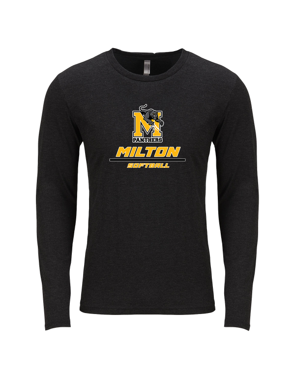 Milton HS Softball Split - Tri Blend Long Sleeve