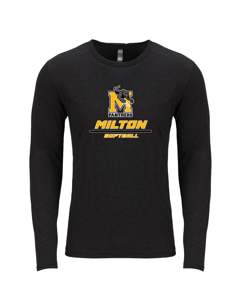 Milton HS Softball Split - Tri Blend Long Sleeve