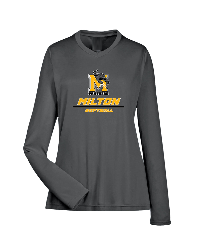 Milton HS Softball Split - Womens Performance Long Sleeve