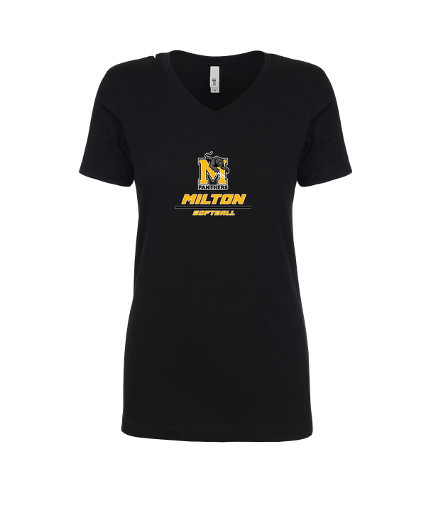 Milton HS Softball Split - Womens V-Neck