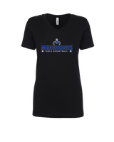 Moanalua HS Girls Basketball Stacked - Womens V-Neck