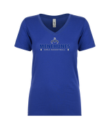 Moanalua HS Girls Basketball Stacked - Womens V-Neck