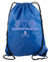 Moanalua HS Boys Volleyball Peace Love Volleyball - Drawstring Bag