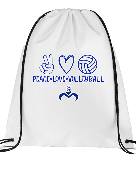 Moanalua HS Boys Volleyball Peace Love Volleyball - Drawstring Bag